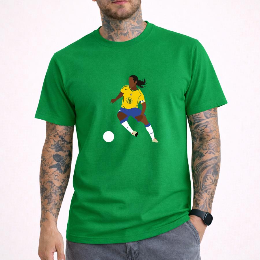 Camiseta Futebol Brasil Camisa 10 Estampa Jogador Seleção Brasileira Blusa Streetwear Copa do Mundo