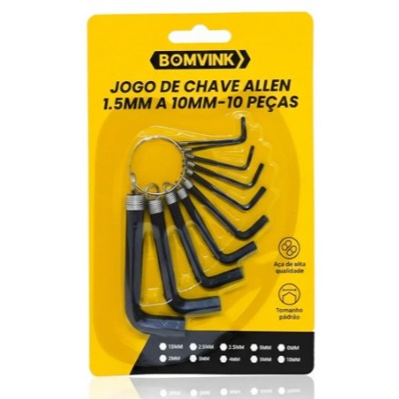 Jogo De Chaves Allen 1.5 x 10mm C/ 10PÇS em Oferta na Shopee