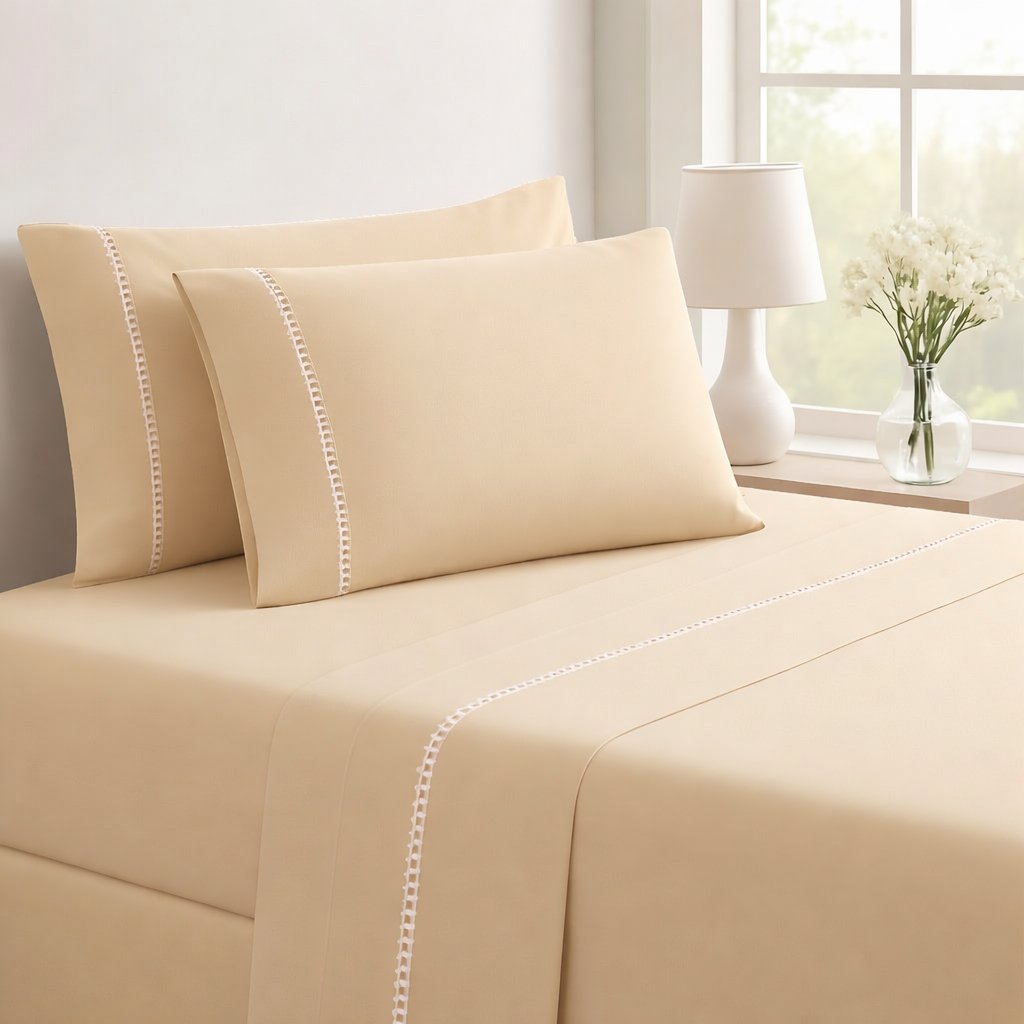 Kit Lencol Extra Macio 400 Fios Micropercal Com Ponto Palito Vários Tamanhos