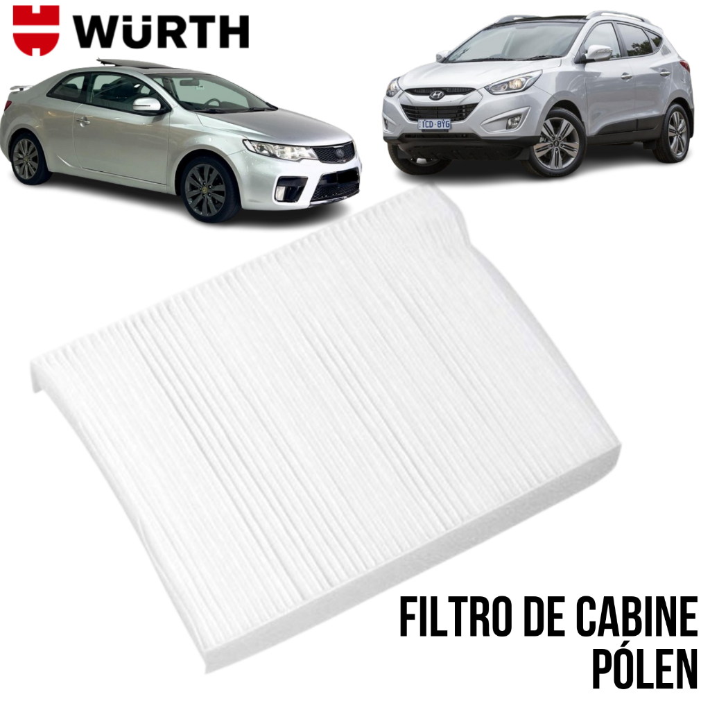 Wurth Filtro Cabine Hyundai IX35 2010+ JAC T40 Kia Carens Pólen