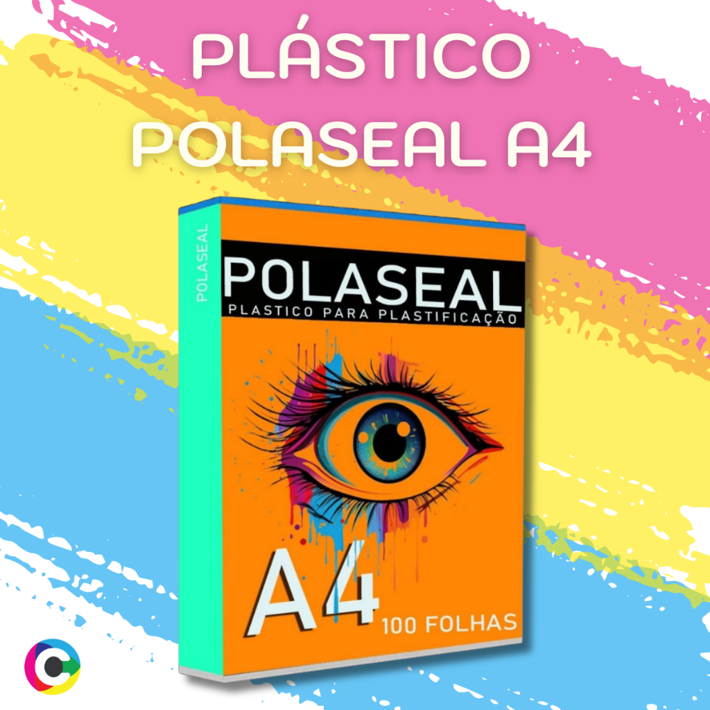 Plástico Polaseal A4 100 Folhas 125 Micras 220x307mm 0.05 Plastificação Profissional Brilhante