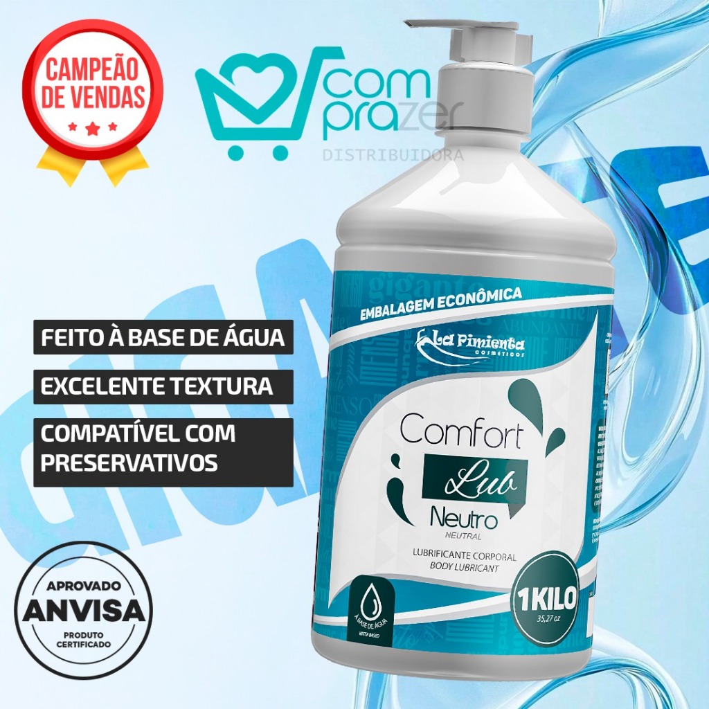 LUBRIFICANTE COMFORT LUB 1 KILO À BASE DE ÁGUA BEIJÁVEL MUITO MAIS DESLIZE em Oferta na Shopee