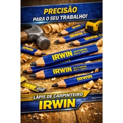 Kit Lápis para Carpinteiro e Marceneiro Irwin para usar em madeira, couro, mármore, concreto