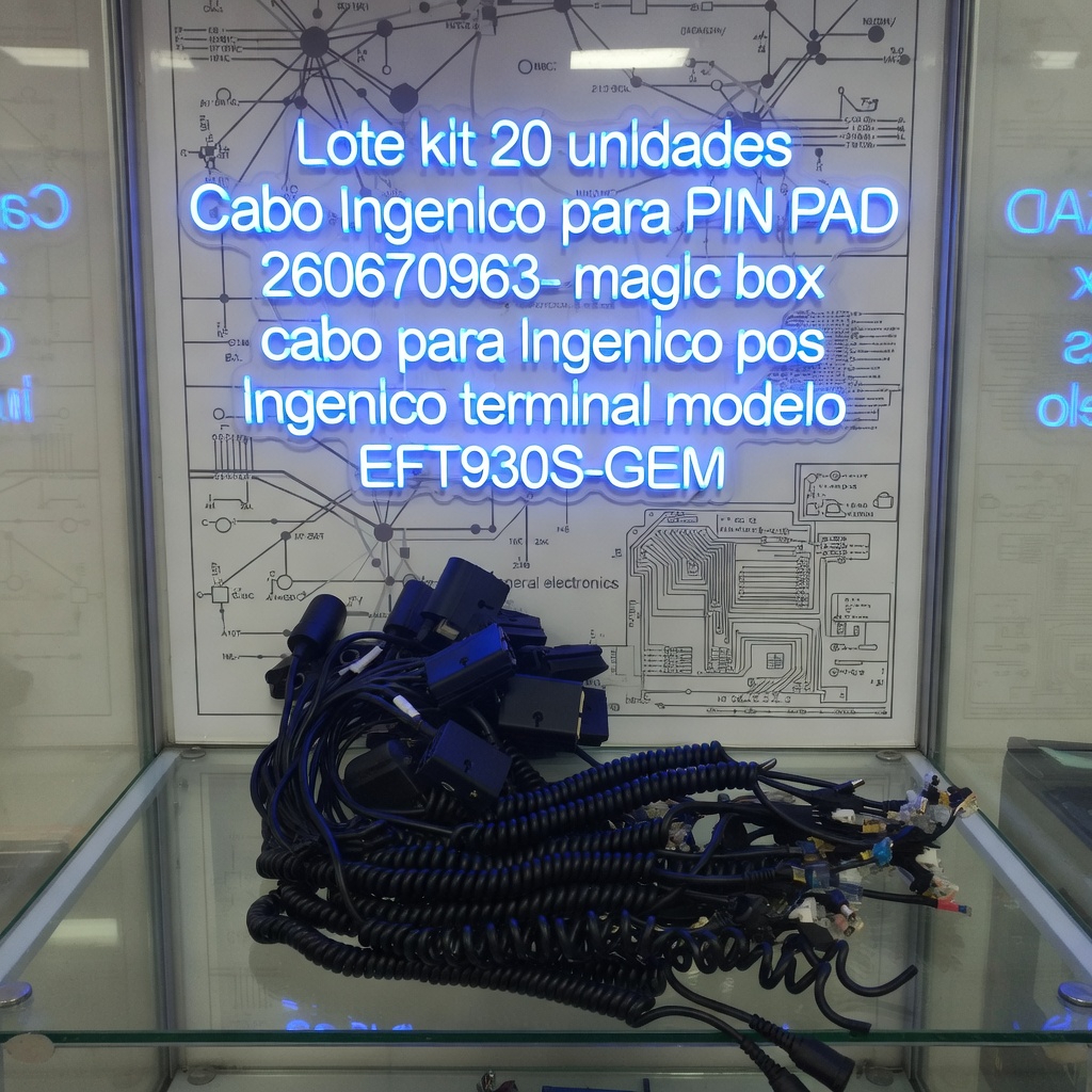 Lote kit 20 unidades Cabo Ingenico para PIN PAD  260670963- magic box cabo pos ingenico terminal modelo EFT930S-GEM
