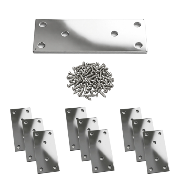 Kit 10 Placas para União Reta Fixação Madeira Ferragem Sweet Parts