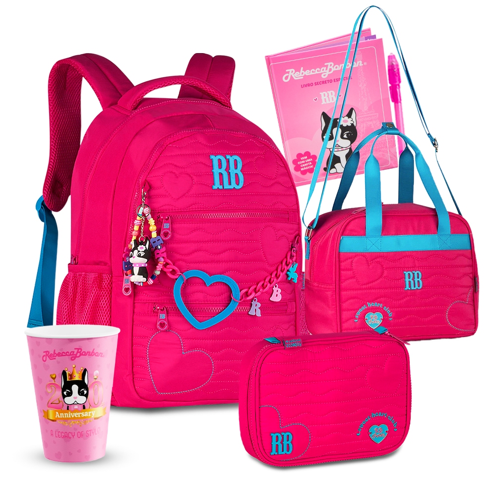Kit Mochila RB Costas Clio Lancheira Estojo Box Grande Juvenil Escolar Feminina Volta As Aulas em Oferta na Shopee