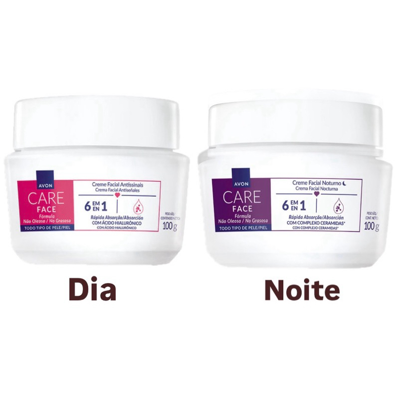Kit Cremes Faciais Dia e Noite Avon Care (Antissinais e Hidratação)