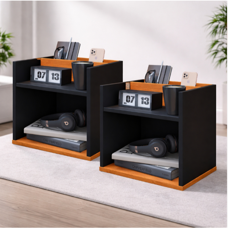 Conjunto Mesa de Cabeceira Madri Porta Celular e Nicho - Diversas cores