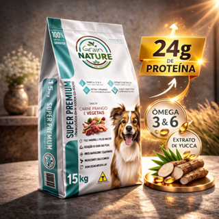Ração Premium Grain Nature 15kg – Com Ômega 3 e 6 e Extrato de Yucca em Oferta na Shopee