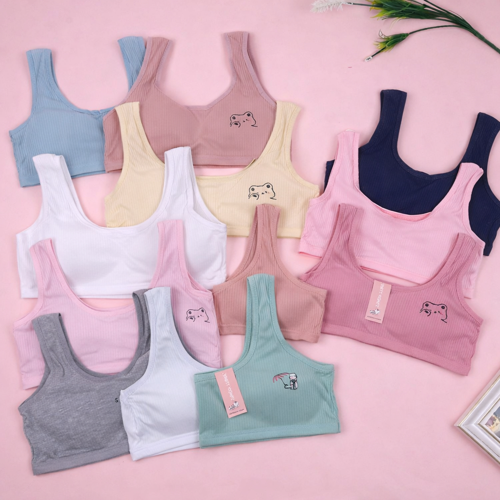 Kit 1 ou 3 Top Sutiã Juvenil com Bojo Algodão Confortável 7 a 12 Anos Sem Aro em Oferta na Shopee