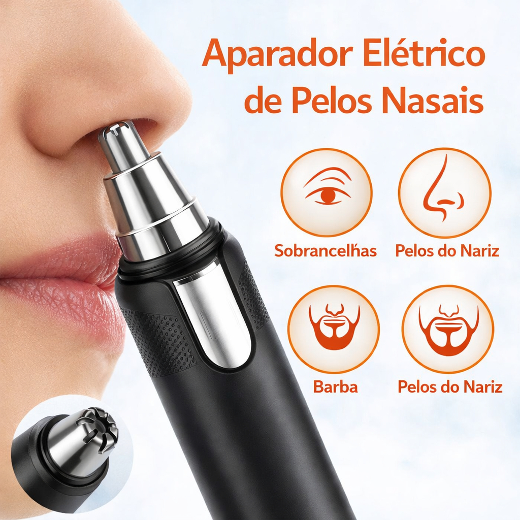 Maquininha Aparador de Pelos do Nariz Elétrico Masculino Portátil Sem Dor