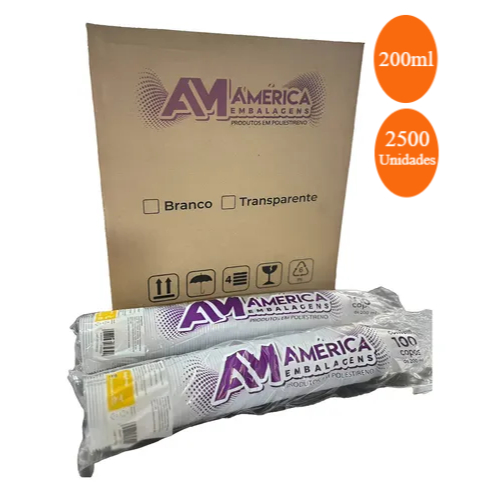 2500 COPOS DECARTÁVEIS 200ML BRANCO OU TRANSPARENTE CAIXA FECHADA em Oferta na Shopee