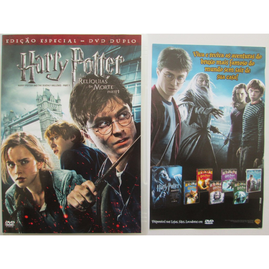 DVD DUPLO - HARRY POTTER - E As Reliquias Da Morte + Encarte / Impecável / Edição Especial