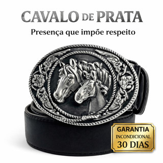 Cinto Sertanejo Unissex Cavalo Prata  — Destaque no Rodeio Presença que Impõe Estilo