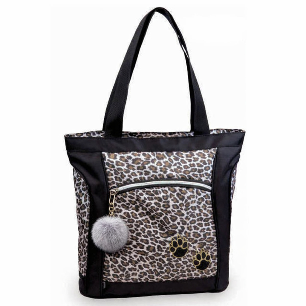 Bolsa Tote Notebook 15" Oncinha 5351 Com Pompom Chaveiro Sortido em Oferta na Shopee