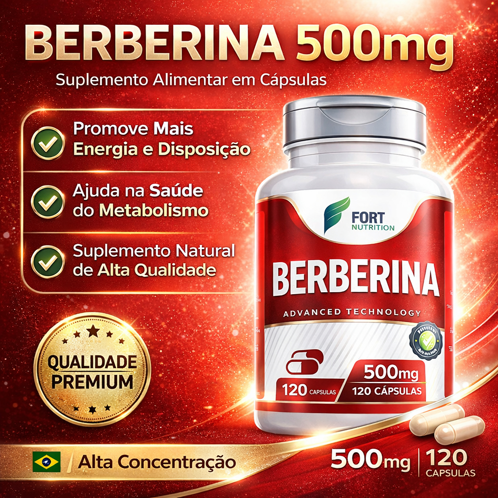Berberina – 120 Cápsulas – Suplemento Natural – Uso Diário