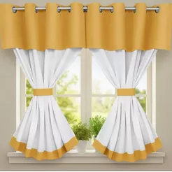 CORTINA DE COZINHA 2.00X1.20 COM BANDO E ABRAÇADEIRAS