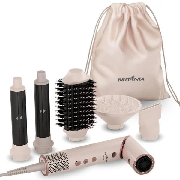 Secador de Cabelo Britânia BSD15A 1450W com 5 Acessórios Profissional Potente Leve com Modelador