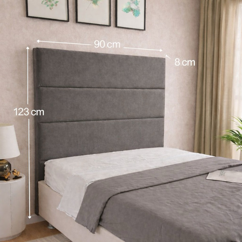 Cabeceira  Solteiro Napoli 90CM  Cama Box Estofada veludo premium