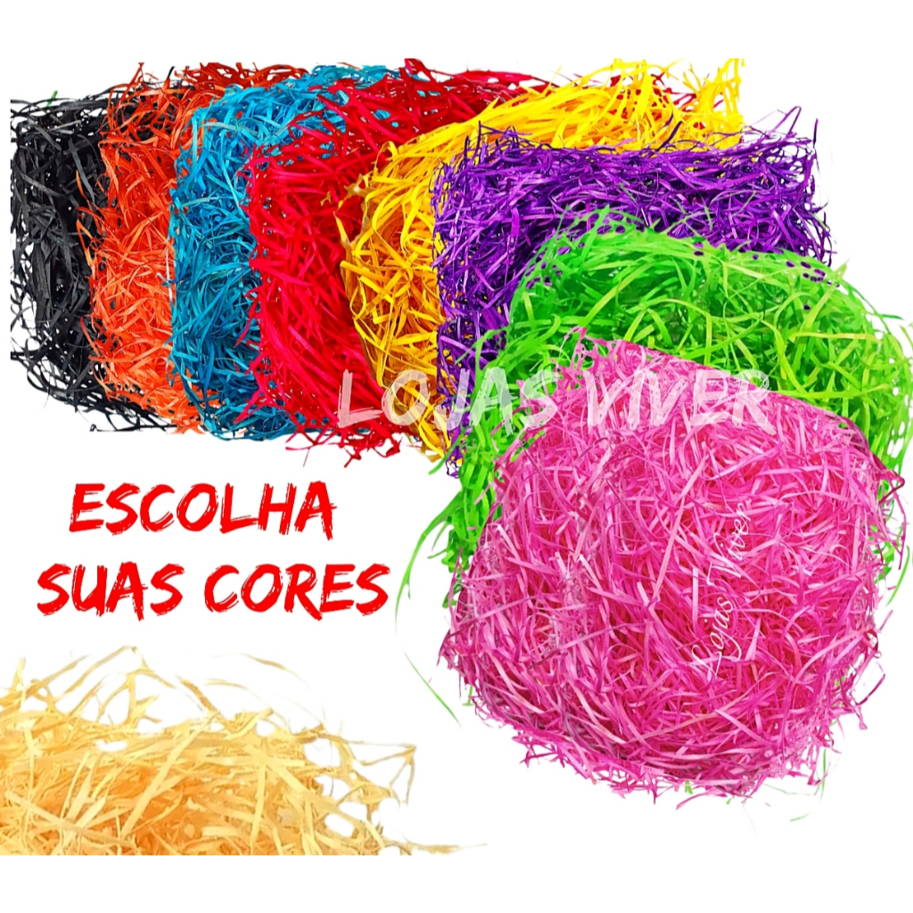 Palha Colorida Decorativa Palha de Qualidade - 40g em Oferta na Shopee
