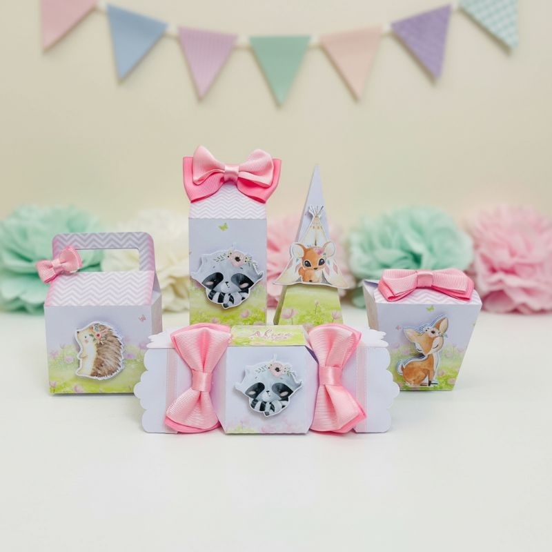 Kit festa infantil PEGUE E MONTE - Tema Bosque Encantado menina - Lembrancinha personalizada - Aniversário infantil.