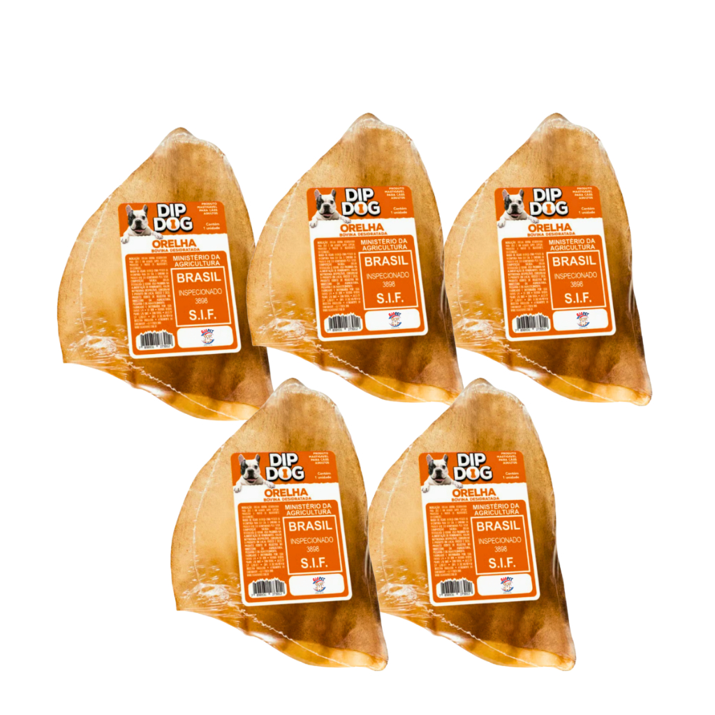 Petisco Cachorro Orelha Bovina Para Cães Mordedor Natural Desidratado Adestrador Pet Diversos Kits