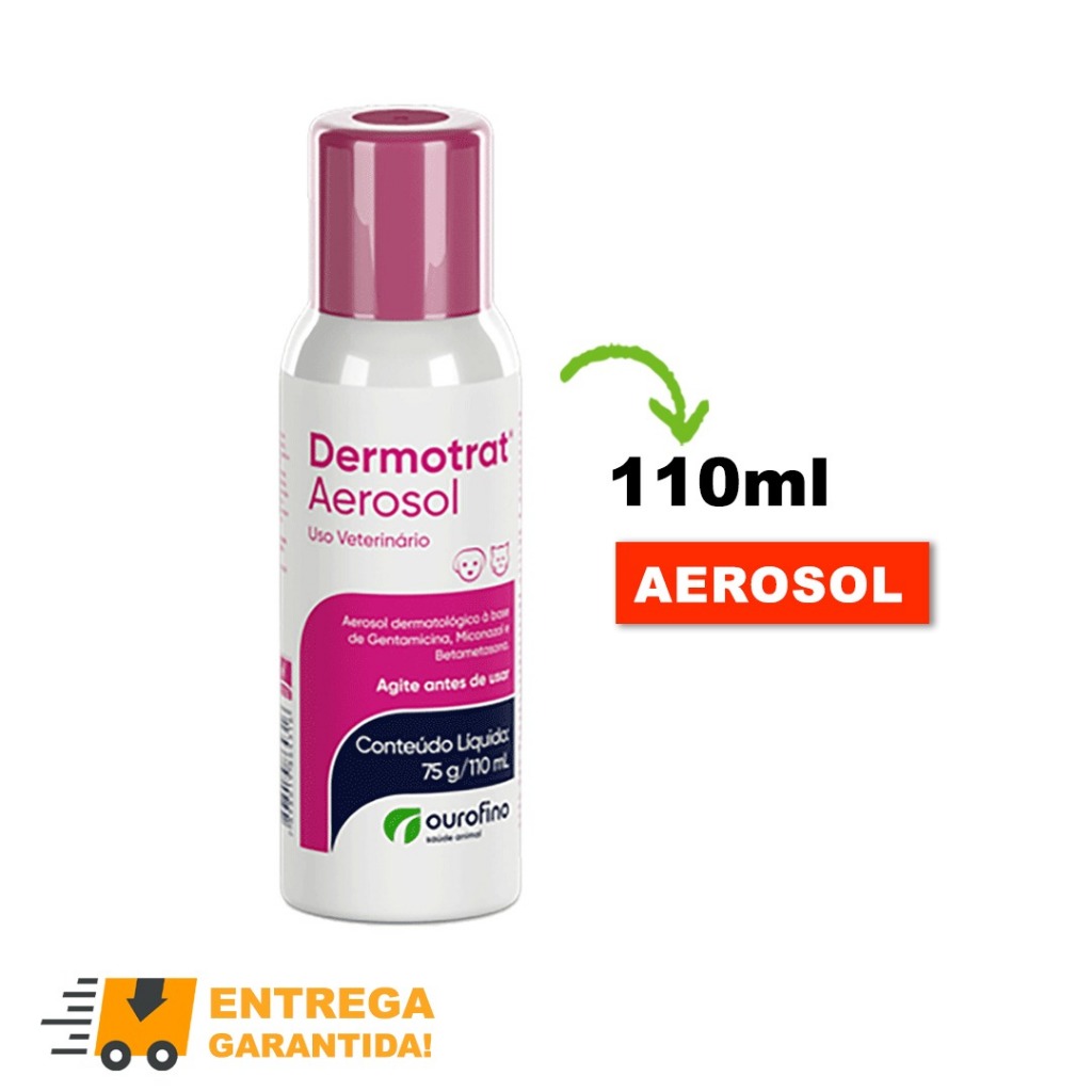 Dermotrat Spray 110ml Tratamento Contra Infecções De Pele Pets