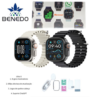 Smartwatch Microwear Ultra 5 49MM 2 pulseiras Series 11 GPS GPS CHATGPT Inteligente Original