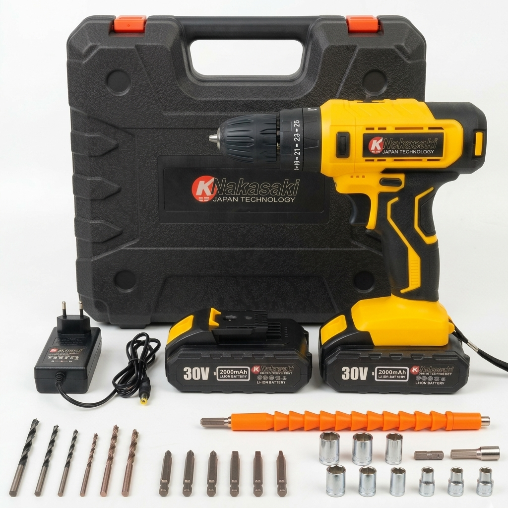 Parafusadeira E Furadeira de Impacto 2 Baterias 30V Profissional Torque 35N.M Na