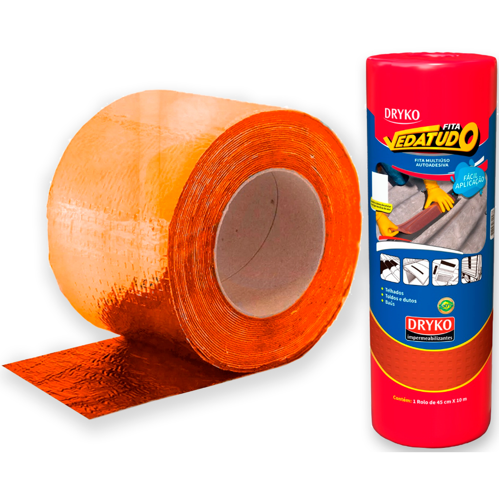 Manta Asfáltica Auto Adesiva 45cm X 10m Telhado Terracota