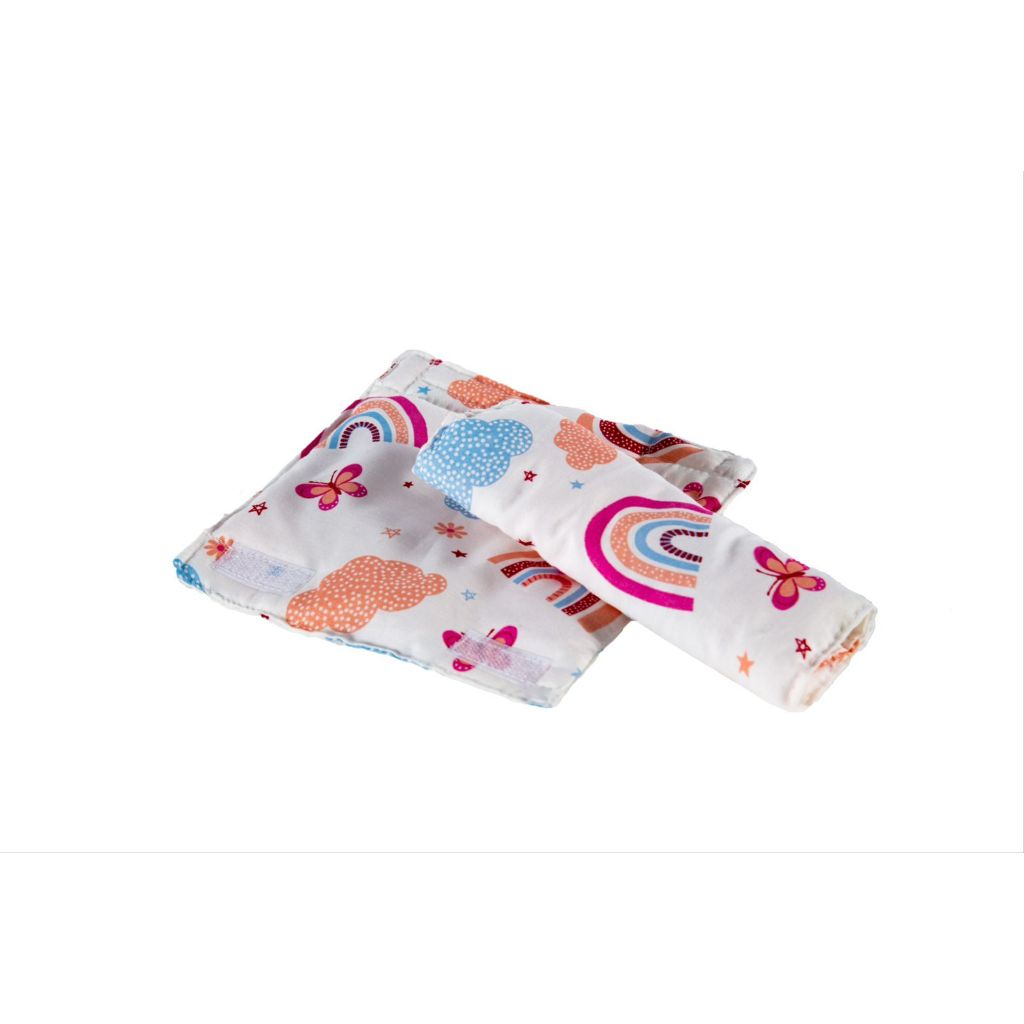 Protetor de Cinto Bebê Acolchoado 100% Algodão 1 Par – Para Carrinho e Bebê Conforto Macio Antialérgico com Velcro Enxov