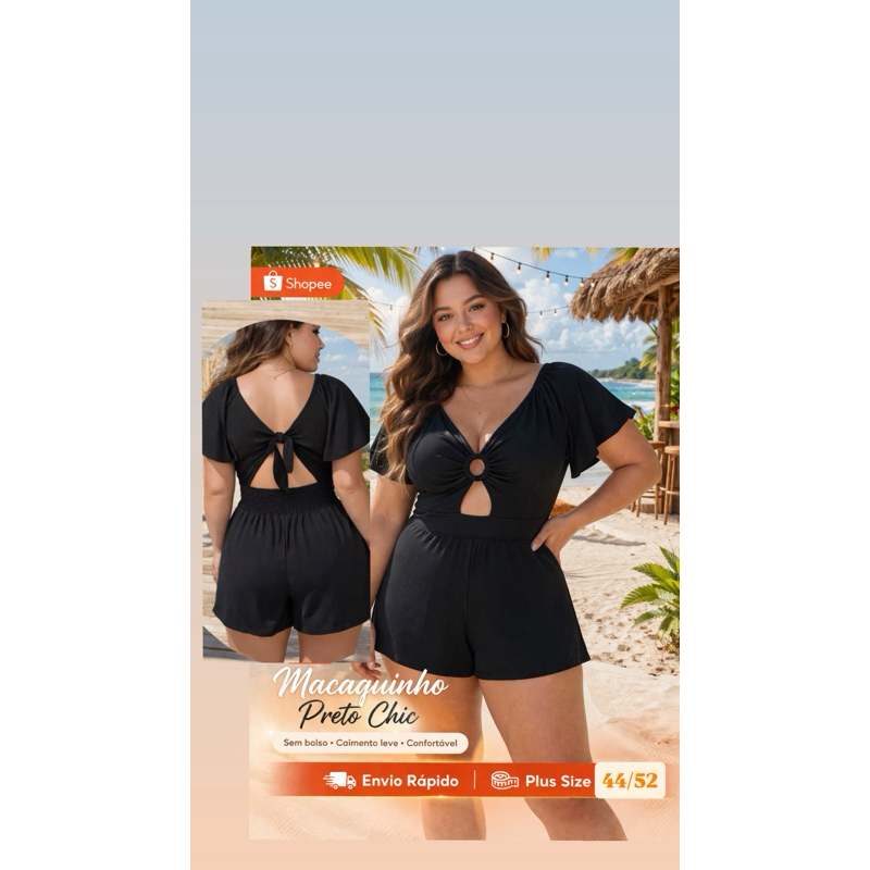 moda maior , macaquito plus size ,macaquinho curto , macacão com manga plus size