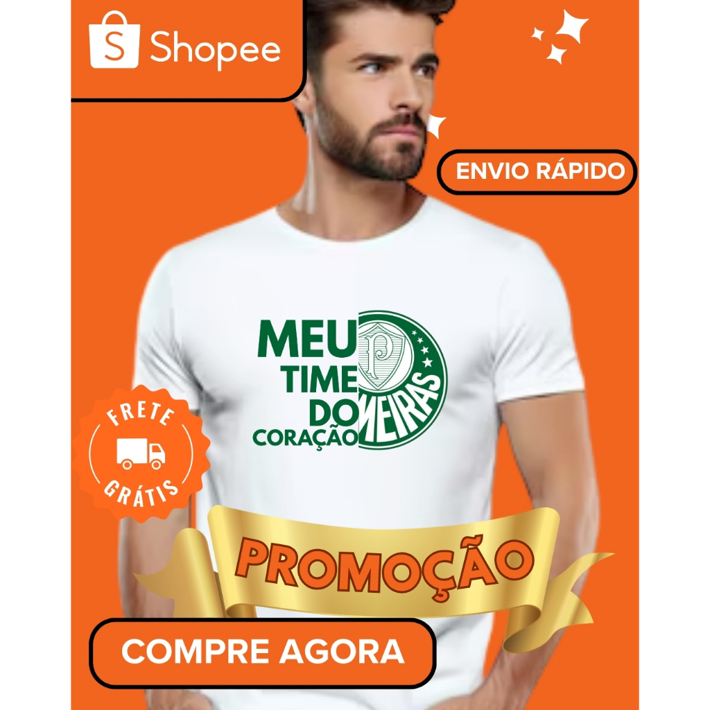 Camiseta MEU TIME DO CORAÇÃO camisa verdão blusa masculina promoção