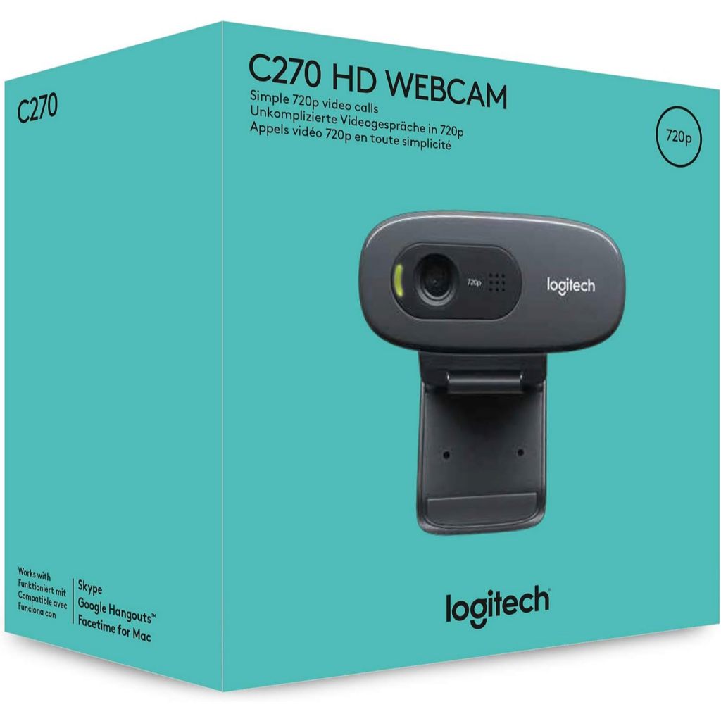 Webcam Logitech C270 HD 720p Com Microfone Para PC Notebook Home Office Reuniões Original