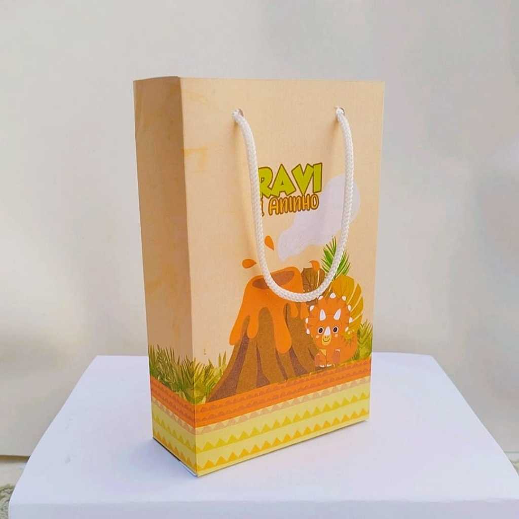 Kit Sacolinha Surpresa Festa Personalizados DINOSSAURO BABY Lembrancinhas Aniversário | PEGUE E MONTE