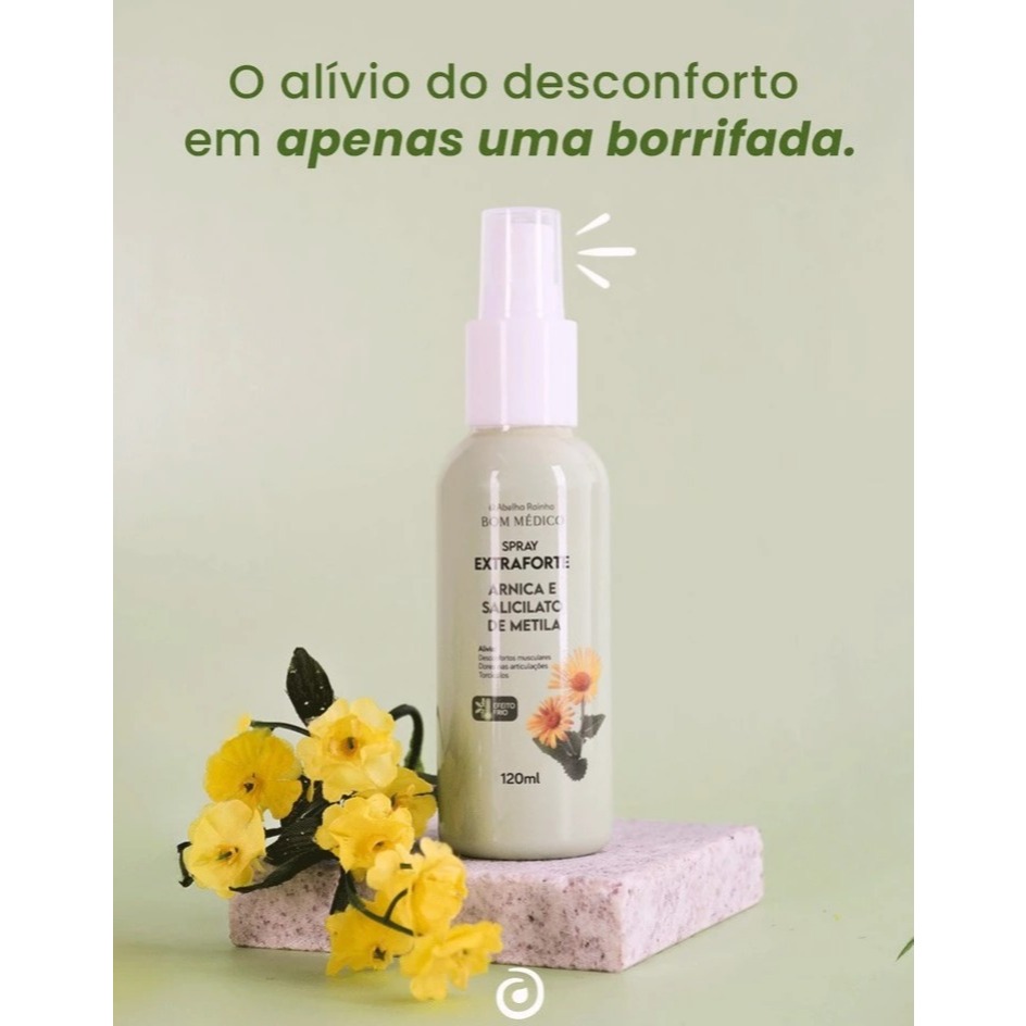 Spray Extraforte Arnica e Salicilato de Metila - 120ml  Bom Médico Abelha Rainha