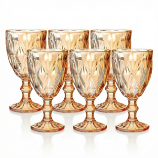 Jogo de Taça Diamante Copo Vidro Transparente Taças Abacaxi Gourmet Bico De Jaca 330ml em Oferta na Shopee