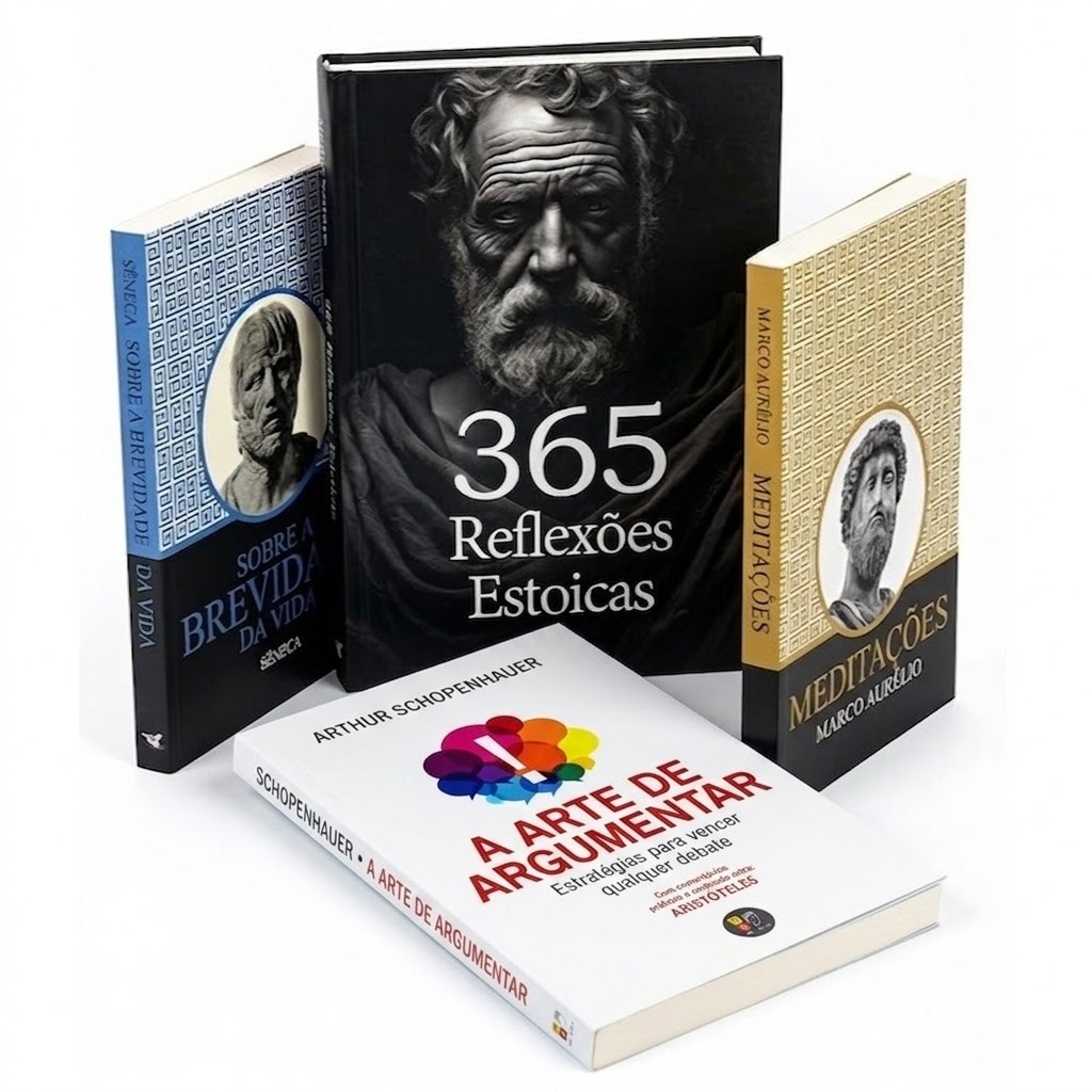 Imagem Kit 4 livros Filosofia e Estratégia | Sêneca Sobre a Brevidade da Vida | Meditações Marco Aurélio | A Arte de Argumentar