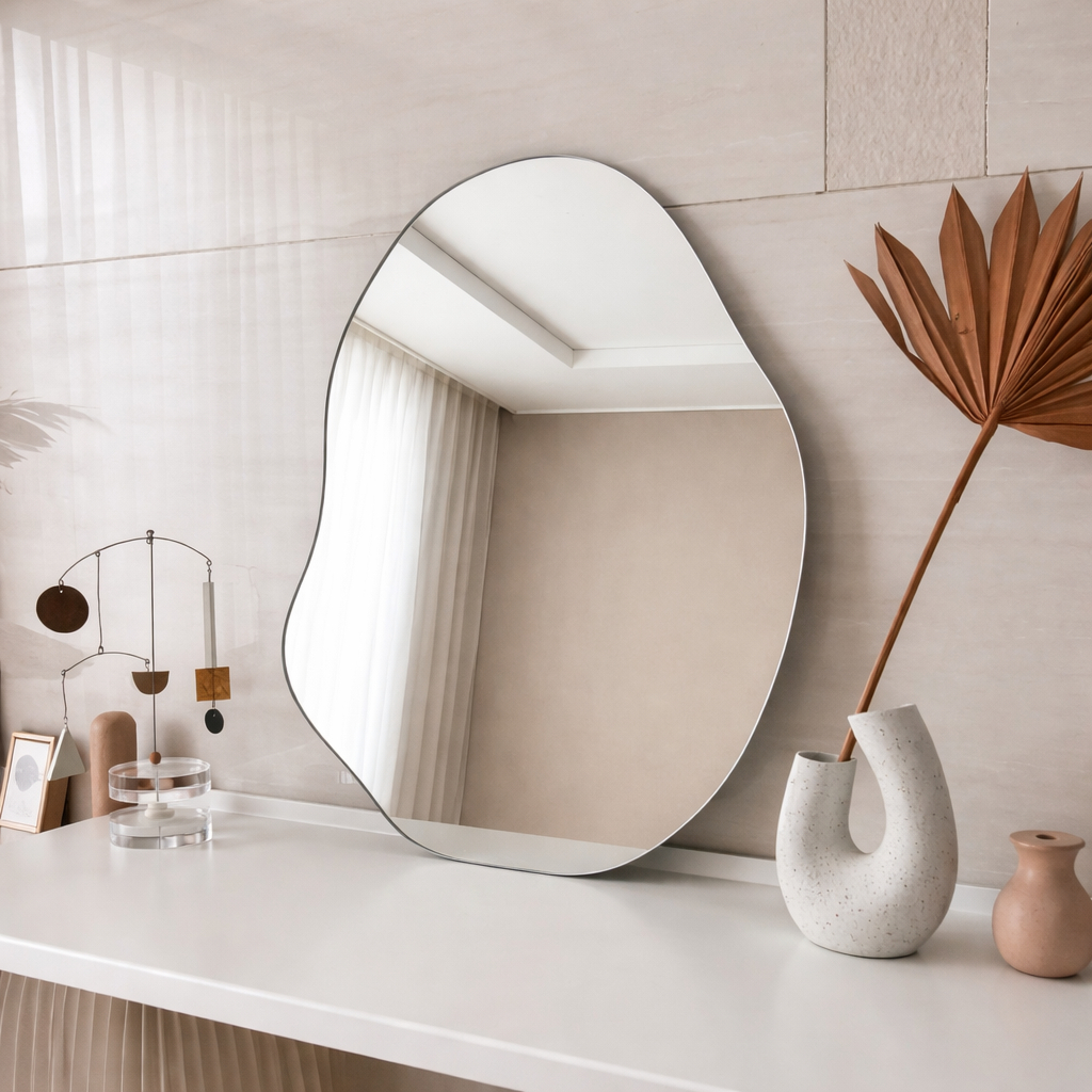 Espelho Orgânico Sem Led Com Led Decorativo Lançamento Lapidado Salão Banheiro Quarto Sala Luxo 100 em Oferta na Shopee