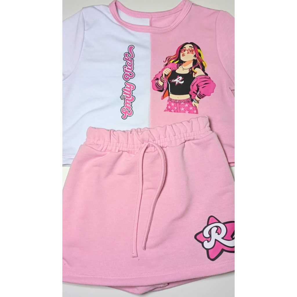 CONJUNTO EMILY VICK INFANTIL JUVENIL SHORT SAIA+ BLUSA