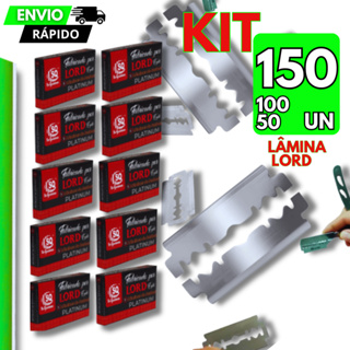 Lâmina Para Barbear Kit 150/100/50 LORD PLATINUM Profissional Para Barbeiros Premium Utilidades Barbearia em Oferta na Shopee