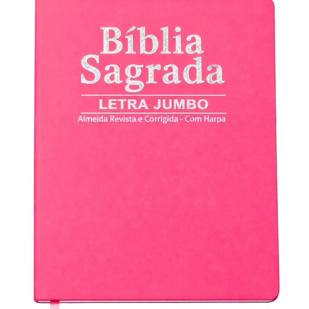 Bíblia Sagrada | Letra Jumbo | ARC com Harpa | Palavras de Jesus em Vermelho | Luxo Pink