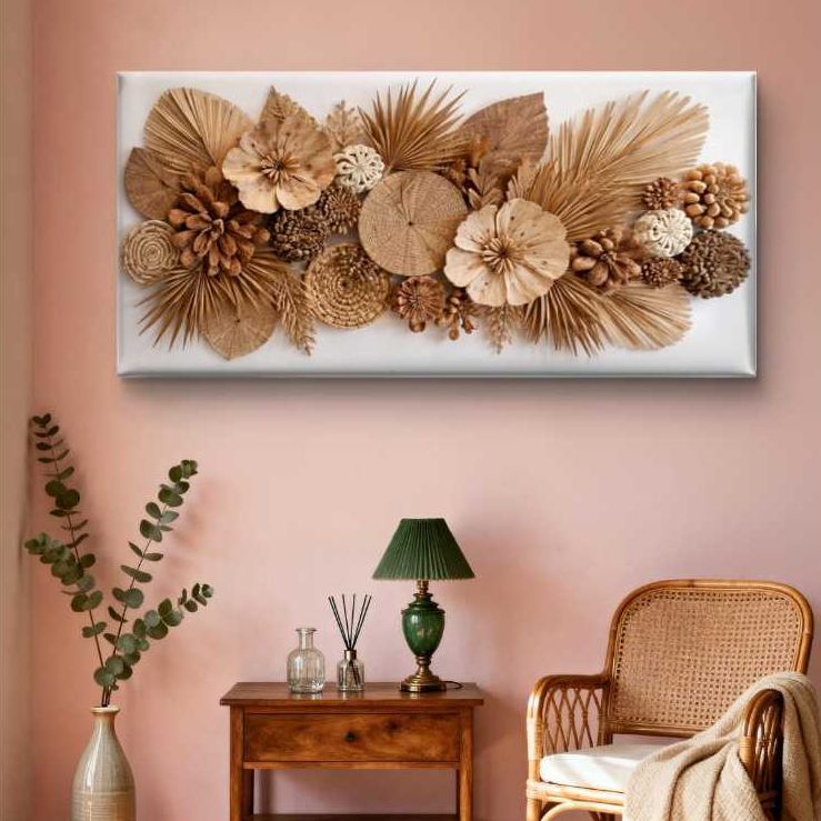 Quadro Decorativo Boho Horizontal Tons Terrosos