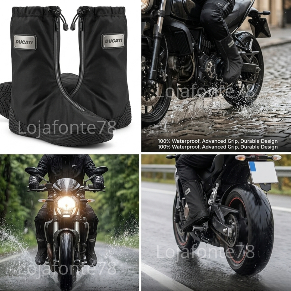 Capa Chuva Sapato Premium Protetor Pé Tênis Moto Adulto Impermeável Motoqueiro Calçado ref: H805