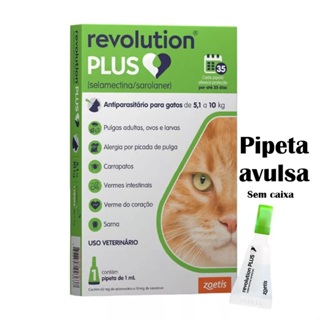 Antipulgas Revolution Plus Gatos de 5,1kg a 10kg C/ 1 Pipeta em Oferta na Shopee