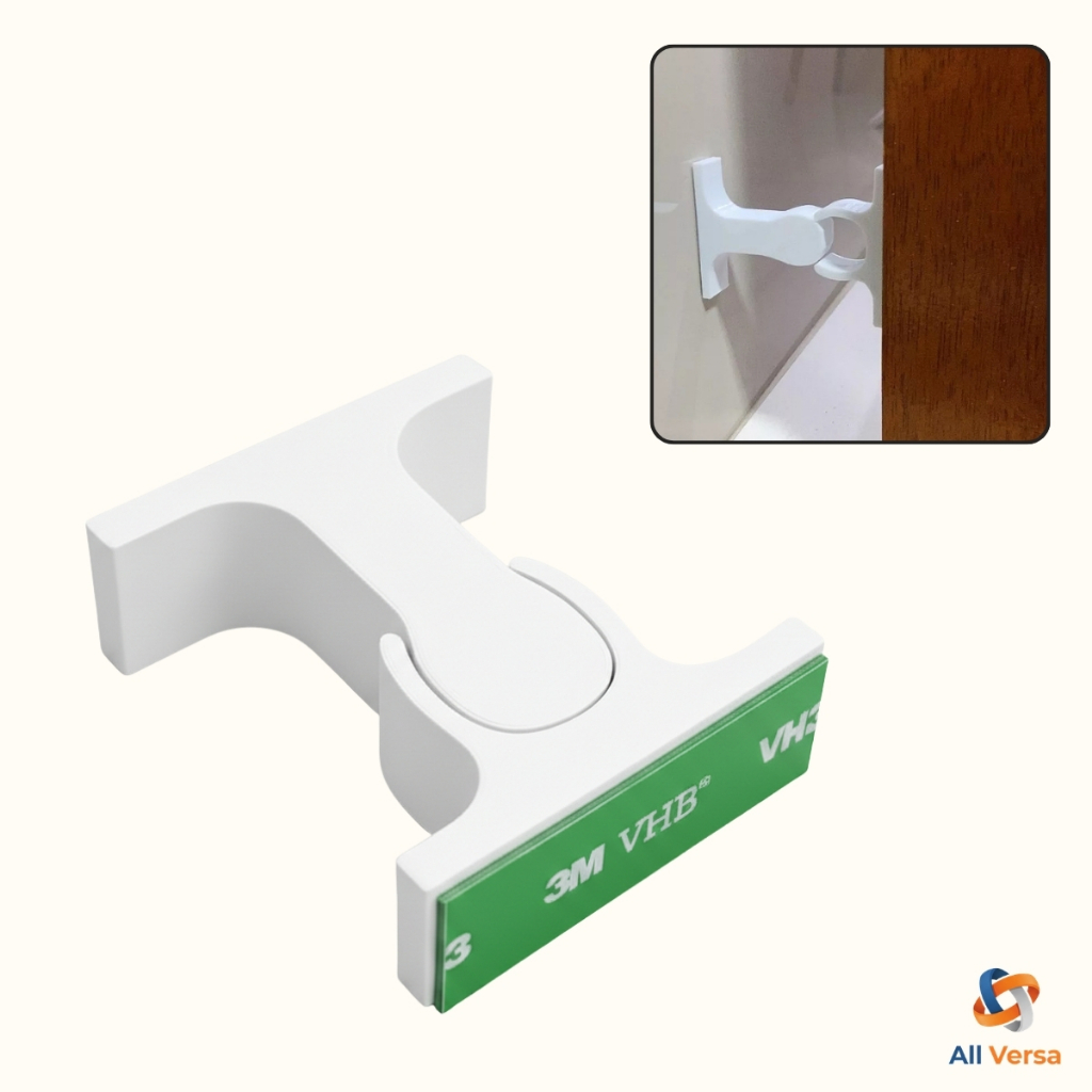 Trava Porta Fixador Adesivo Sem Furo - Prendedor Porta de Vidro e Madeira