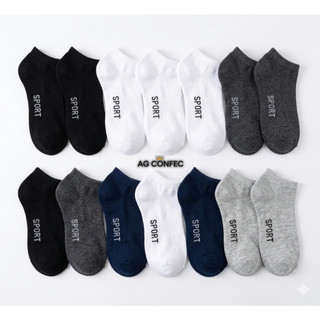 3 / 6 / 9 / 12 / 18 / 24 Pares Meia Unissex Cano Baixo Adulto Soquete Sport Masculino Feminino Branco Preto Mesclada