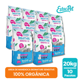 Kit 10 Areia Sanitária De Mandioca Grãos Finos Para Gatos Biodegradável Wisecat 20kg FARDO em Oferta na Shopee