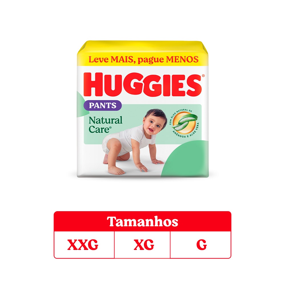 Fralda Pants Premium Huggies Natural Care G/XG/XXG
