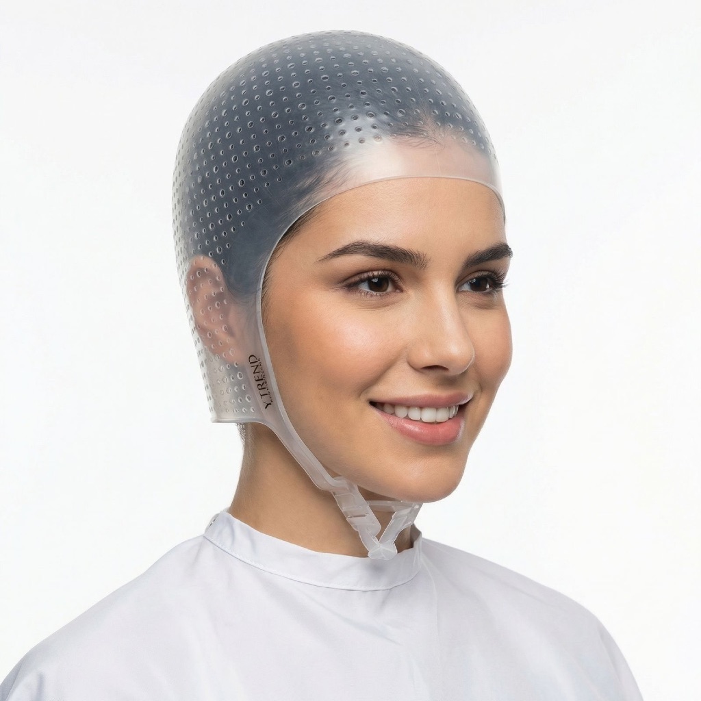 Touca Transparente Luzes Mechas Reflexos Morena Iluminada longa alinhada 2300 Furos cobre a nuca em Oferta na Shopee